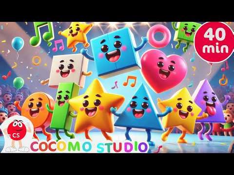 Circle, Square, Triangle & More 🔺 | 45 Minutes Shapes Learning for Kids