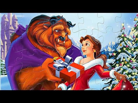 Beauty and the Beast - solving Magic Jigsaw Puzzles for kids with Disney heroes | Danik and Lesha