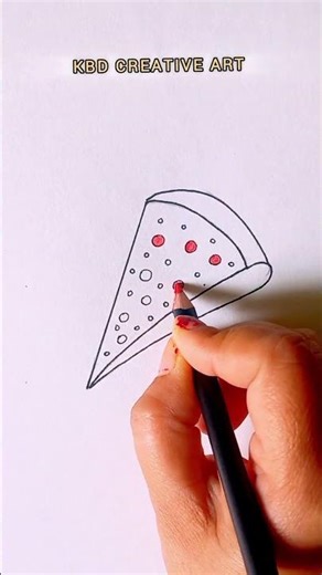 Easy Pizza Drawing Tutorial #art #easyart #easy #pizza #drawing #kbdcreativeart #shorts #shortsfeed