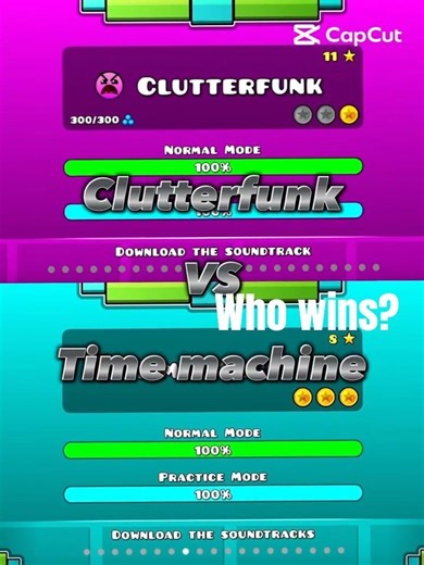 Clutterfunk vs Time machine March 8? who wins?🏆| #geometrydash #comparison #tournament #edit.