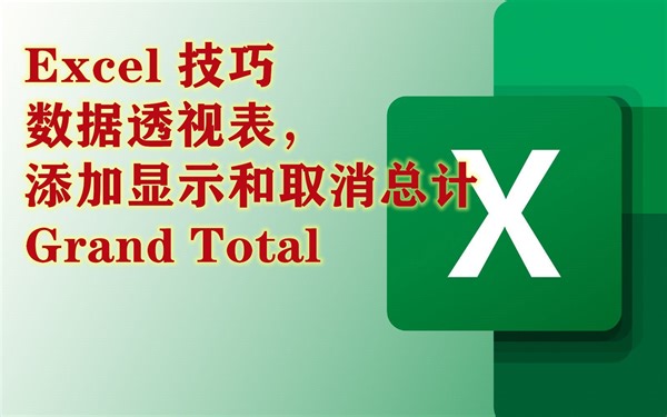 Excel 简单数据透视表 数据透视表添加总计Grand total 数据透视表取消总计Grand total