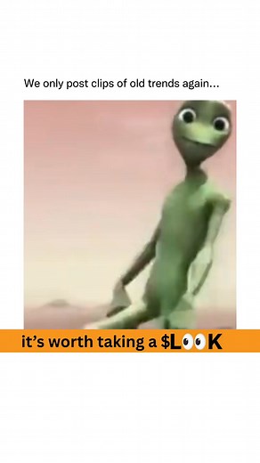 𝐎𝐋𝐃 𝐓𝐑𝐄𝐍𝐃𝐒 on Instagram: "The Green Dancing Alien, most famously associated with the song “Dame Tu Cosita”, became one of the weirdest and most viral internet memes of the late 2010s. The meme features a slim, bright green, humanoid alien doing a goofy, hypnotic dance in a dark, 3D-rendered room while the catchy reggaeton song “Dame Tu Cosita” by El Chombo plays in the background. The alien moves in a mix of smooth and awkward motions — shaking its hips, pointing, spinning, and posing l