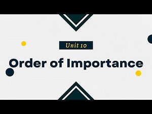 Unit 10 Order of Importance | Basic English Composition