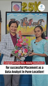 Our latest placement details: Congratulations Mrs. Nilofar Baudiwale for successful Placement as a Data Analyst in Pune Location! Company Name: Saee Software Package: 3 LPA Position: Data Analyst 🏢 Address: P2/304, Pentagon, TOWER-2, Opposite ABS Fitness Club, Magarpatta, Hadapsar, Pune, Maharashtra – 411013 📞 Contact: 8766016640 Do you fail frequently in IT job interviews? then our experts will guide you according to your background and consult you for your career freely. Ms. Sarika Madam hav