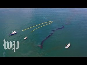 Aerial footage shows oil spill in Southern California