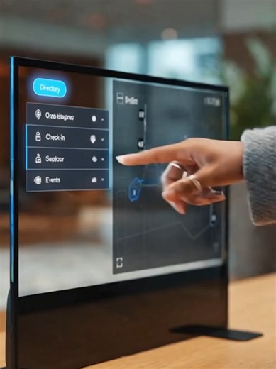 言葉はいらない。 触れば分かる。 Faytech 透過OLEDディスプレイが、 受付を“理解の入口”に変えます。 #FaytechJapan #デジタルサイネージ #BtoBマーケティング （AIによるイメージ）