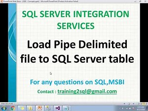 Load Pipe Delimited file to SQL Server table using ssis