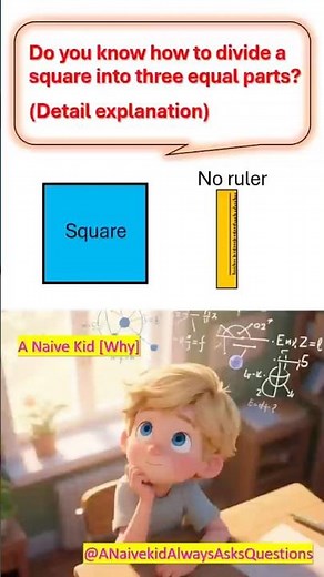 Do you know how to divide a square into three equal parts?(Detail explanation) #maths #education