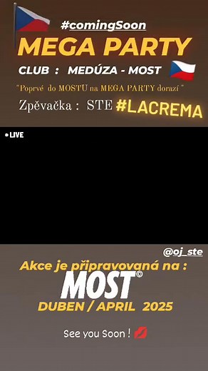 POPRVÉ do MOSTU ,, dorazí,, " Známá zpěvačka " #lacrema • #Ste AKCE PROBĚHNE : #DUBEN / #APRIL #2025 MEGA AKCE BENY • MEDÚZA • ( CZ ) M O S T #MEGA #AKCE • #BENY #MEDÚZA #MOST 🔥 #GIPSY #PARTY • #LACREMA #OjSte 🔥 | Živej Nanuk