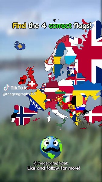 Find the 4 correct flags! 🌐🚩 #mapper #mapping #geography #geographyquiz #findtheflags