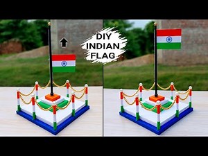 DIY Independence day flag hoisting craft // How to make INDIAN flag with paper // 15th August craft