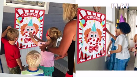 Pin The Nose on The Clown, Circus Party Games, Carnival Themed Party Games Toddlers Preschool Party Supplies Favors for Boys Girls Adults 35 Guests