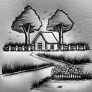 8M views · 55K reactions | House landscape drawing tutorials #drawingtutorial #artwork | Md. Takbir Hossain | Facebook