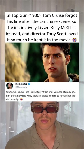 In Top Gun (1986), Tom Cruise Forgot His Line and Just Kissed Kelly McGillis