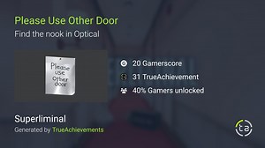 Please Use Other Door achievement in Superliminal
