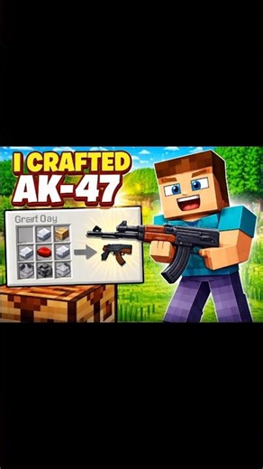 Minecraft but I crafted AK47 in Minecraft 🔫 #minecraft #viral #youtubeshorts