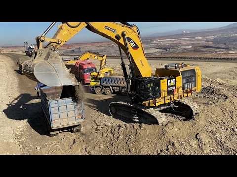 Caterpillar 6015B & 385C Excavators Working Side by Side On The Mine - Sotiriadis Mining Works