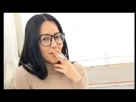 smoking girl morning park enjoy san light smoking video ll