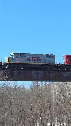 KCS Grey Ghost Train Crosses Bridge! #trains #photography #railfan