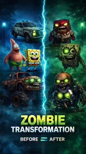 Zombie Transformation: Cars & Characters Turn Into Monsters! #zombieworld #zombie #aianimation