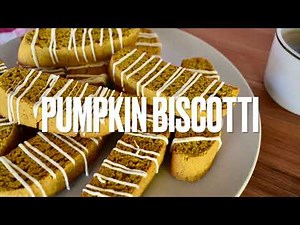 Pumpkin Biscotti with White Chocolate Glaze | How to make homemade pumpkin spice biscotti