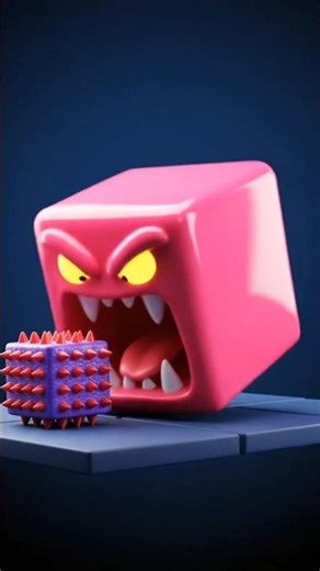 When the Cube Gets Angry 🟥 #3DAnimation #Shorts #FunnyAnimation #AngryCube #Satisfying3D