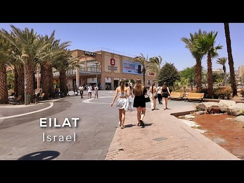 Walking Through Eilat in Israel | 4K | Red Sea Vibes, Beaches & Promenade