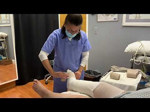 Bandaging a lower extremity with lymphedema