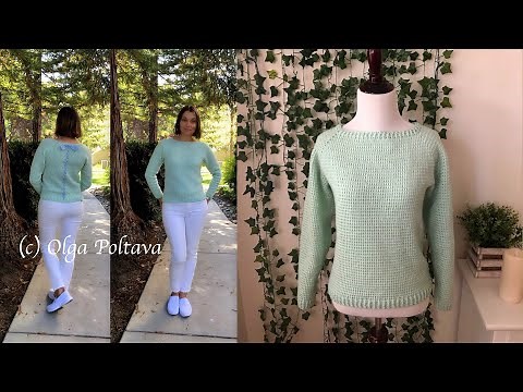 How to Crochet a Basic, Double Crochet, Raglan Sleeve, Perfect Fit Sweater, Crochet Video Tutorial