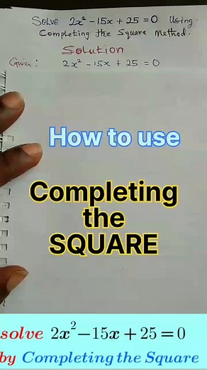 How to use Completing the Square method. Rl. #math #IGCSE #quadraticequation #completingTHEsquare #mathtutor | MATH with ISH