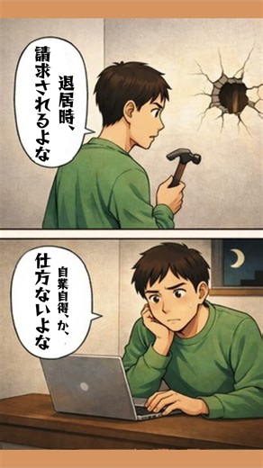 壁に穴を開けた