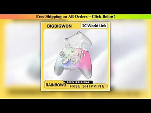 BIGBIGWON Rainbow3 Wireless Game Controllers Bluetooth with 1000mAh Battery Life Gamepads 3.5mm