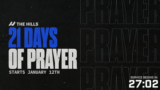 Welcome to Church Online at The Hills. Wherever you’re watching from, we’re glad you’re here. We exist to win, train, and send people for Jesus. We believe God has something for you today. Join us live on Sundays at 8:00, 9:30, and 11:00 a.m. CT. Worship. Teaching. Community. Online and accessible wherever you are. New here? thehillschurch.com/new Ready to give? thehillschurch.com/give Need prayer? thehillschurch.com/prayer Next Steps thehillschurch.com/next Follow along during the week: Instagr