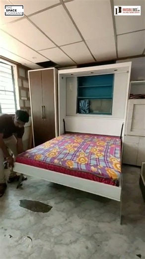 Smart Wall Bed with Table | Foldable Space Saving Bed for Modern Homes