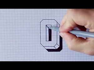 3D Buchstaben zeichnen - O mit Schatten