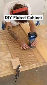 How I built a #diy bathroom vanity with #fluted door and drawers!! #maker #woodworking