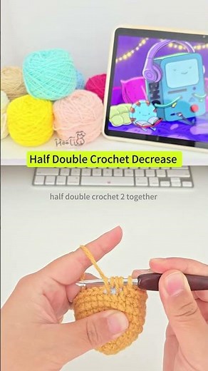 Half Double Crochet Decrease·HDC2TOG (tutorial for beginners) #crochet #crochettutorial #hdcdec