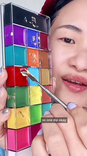 Demi Ngai on Instagram: "Doing my makeup using COLOR THEORY with 1 DIP ONLY! 👆🏼🎨💩 @ucanbemakeup palette! #makeupchallenge #colortheory #foundationroutine #makeup"