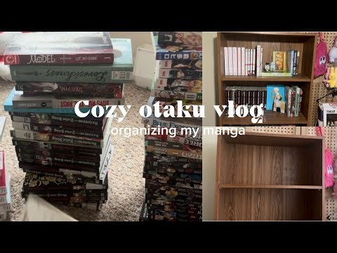 organizing my manga collection (90 volumes) | cozy otaku vlog