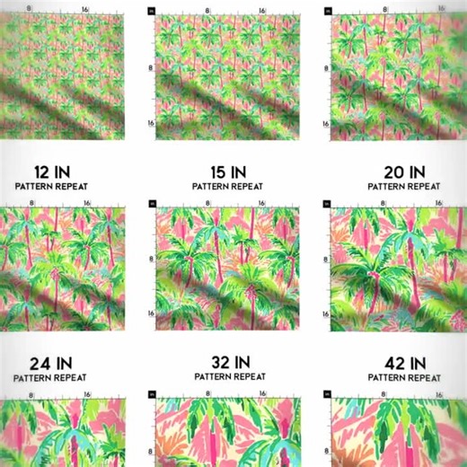 Preppy Palm Tree Fabric on Pink - Tropical Preppy Summer Print - Swatch, Fat Quarters and Fabric by the Yard - Cotton, Linen Canvas Fabrics - Etsy