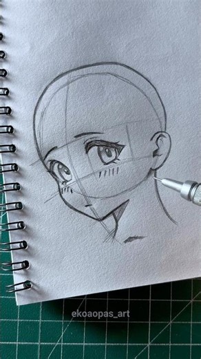How to draw anime head #drawing #animeart #art #sketch #shorts