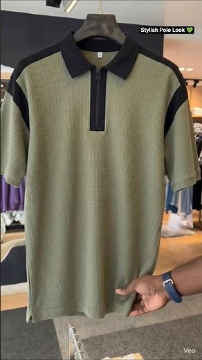 🌿 Stylish Look in Light Green Polo T-Shirt 😍🔥 #shorts