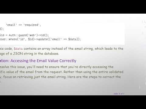 Understanding the Issue of JSON Encoded Email Updates in Laravel Applications