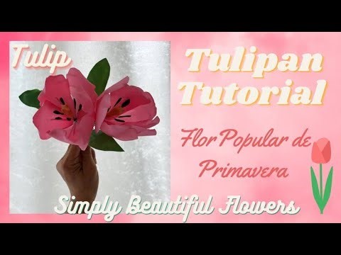 TULIP (TULIPAN) EN FONDANT TUTORIAL: Flor Popular de Primavera - Como hacer un Tulipan en Fondant