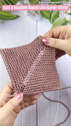 Easy & Beautiful Raglan Line (Garter Stitch) #knitting #garterstitch #raglan #knittingaddict #knittinglove #knittinginspiration #knittingpattern #knittinglife #knitwear #handknit #knitstagram #instaknit #knittersofinstagram #knittingtutorial #howtoknit #knittingtips #raglanincrease | Free Knitting Patterns