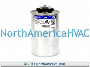 Capcom GE Genteq Dual Run Capacitor Round 55/7.5 uf MFD 370 volt vac Z97F9973 97F9973