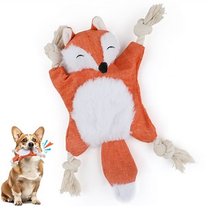 PcEoTllar Fox Dog Toy with Squeaker, Stuffless Plush Dog Toy Squeaky Toys Cotton Rope Dog Toy - Walmart.com