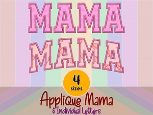Mama Applique Design - Machine Embroidery Design File - 4 Sizes - Etsy