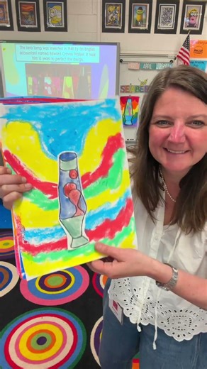 Elementary Lava Lamp Art Lesson | Easy Colorful Pop Art Project #artteacher #elementaryart