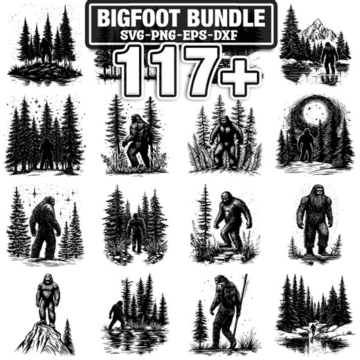 117+ Bigfoot Svg, Png, Dxf, Eps Designs Bundle | Instant Digital Download - Etsy